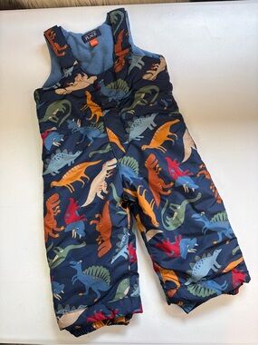 The Children's Place Dinosaur Snow pants Toddler 12-18M Fleece Lined Winter Bib
